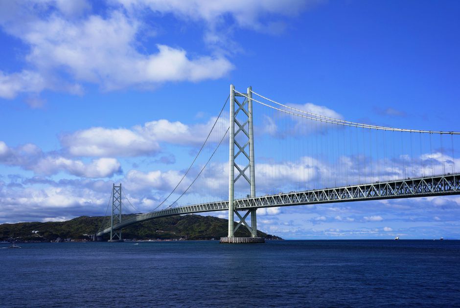 Du lịch Nhật bản check in cầu Akashi Kaikyo Kobe
