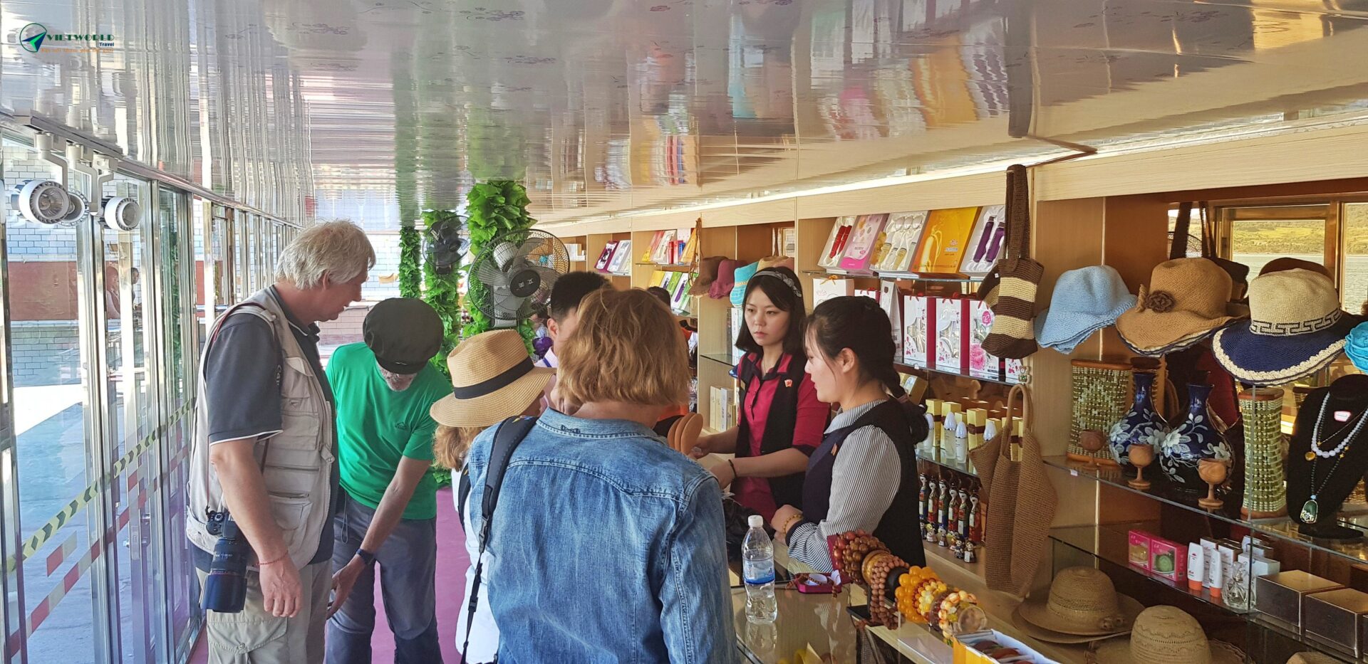 Tourists in the souvenir shop scaled