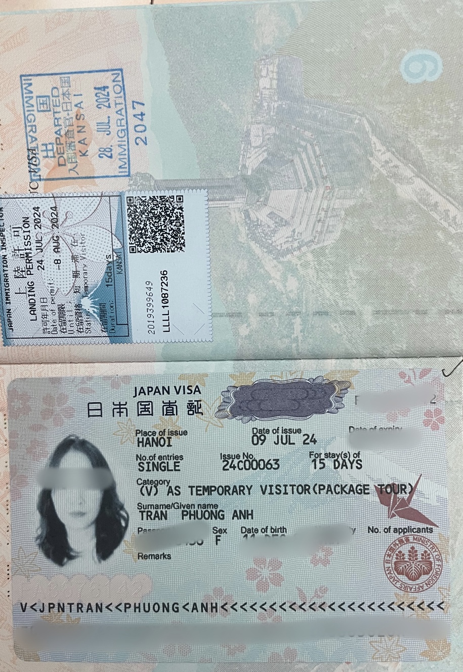 Visa du lịch Nhật Bản loại Package tour 
